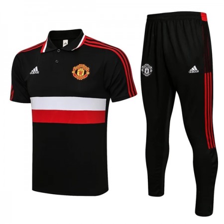 Manchester United Trænings Polo 2022-23 Sort Rød Hvid